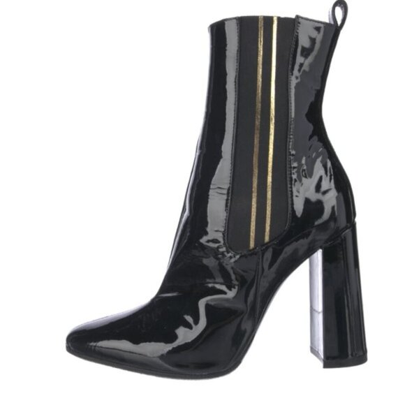 Miu Miu Patent Leather Black Chelsea Boots Botties NEW Size 11 Euro 41 - Picture 2 of 11